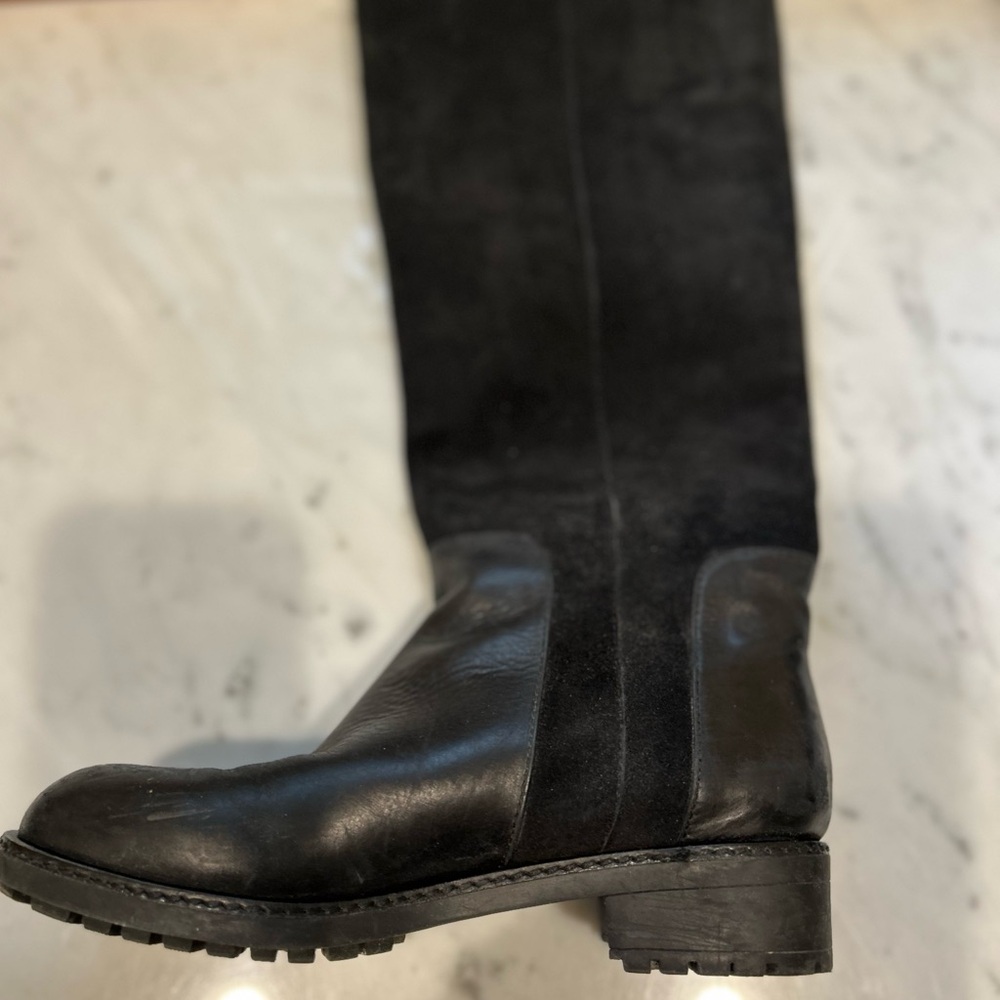 Via Spiga Black Leather/Suede Boots - Picture 5 of 7